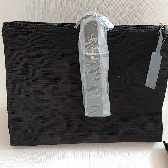 BEAUTIFUL GIORGIO ARMANI BEAUTY Purse Pouch BLACK PREMIUM POUCH BNWT - Picture 2 of 5